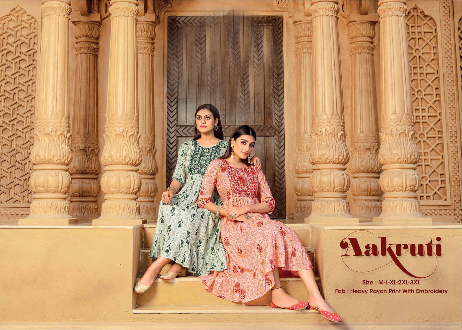 Aakruti 101 Heavy New Ethnic Wear Rayon Embroidery Kurti Collection